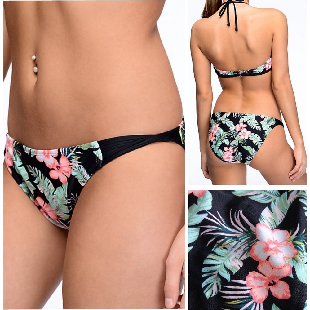 Malibu Maui Escape Floral Hipster Bikini Bottoms S